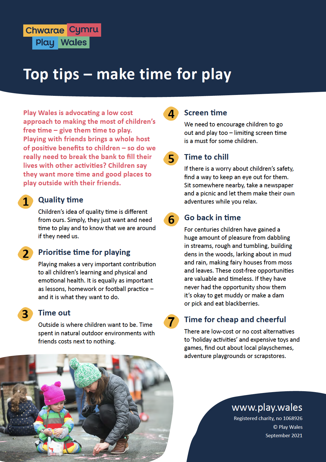 Top tips – make time for play