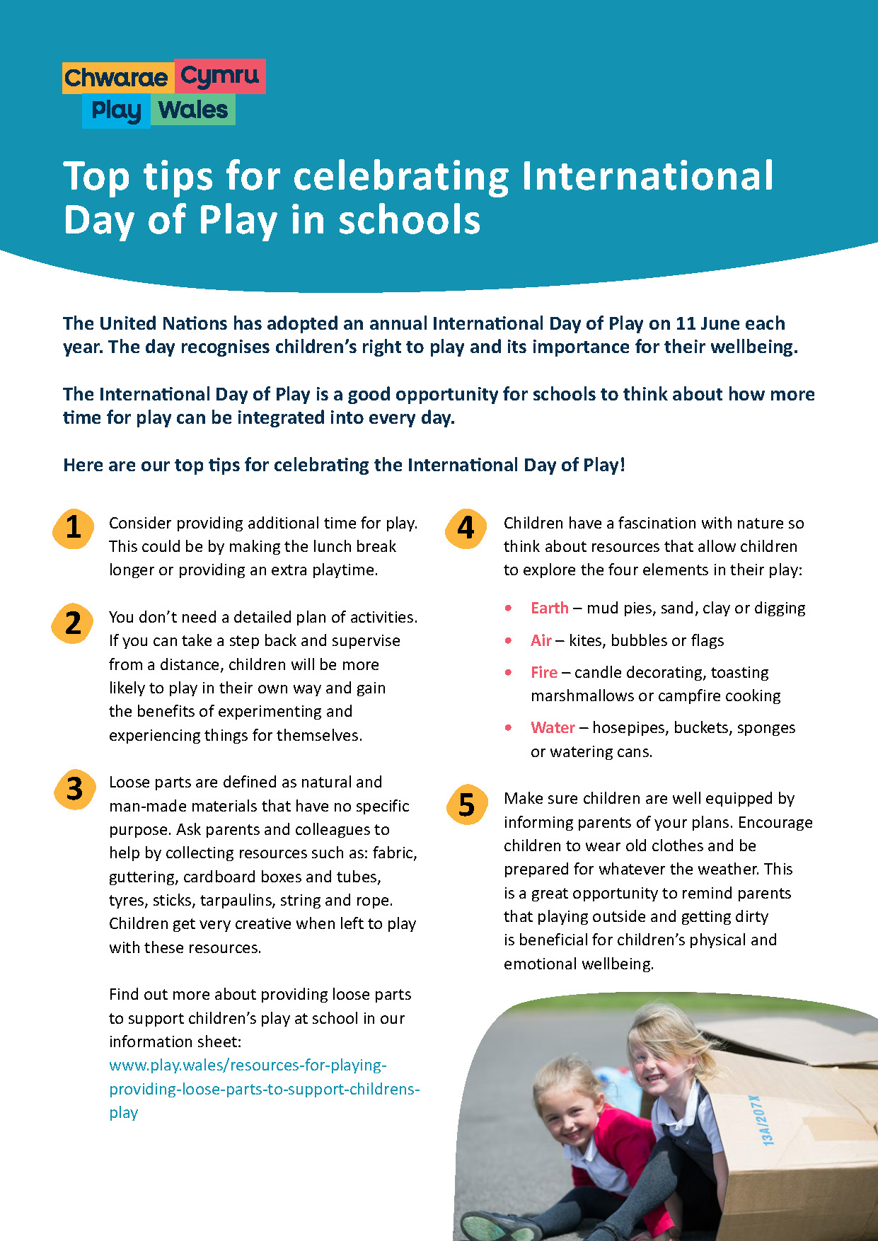 Top tips for celebrating International Day of Play in schools